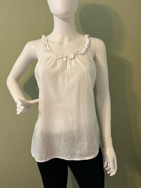 Old Navy White Ruffle-Trim Camisole Tank